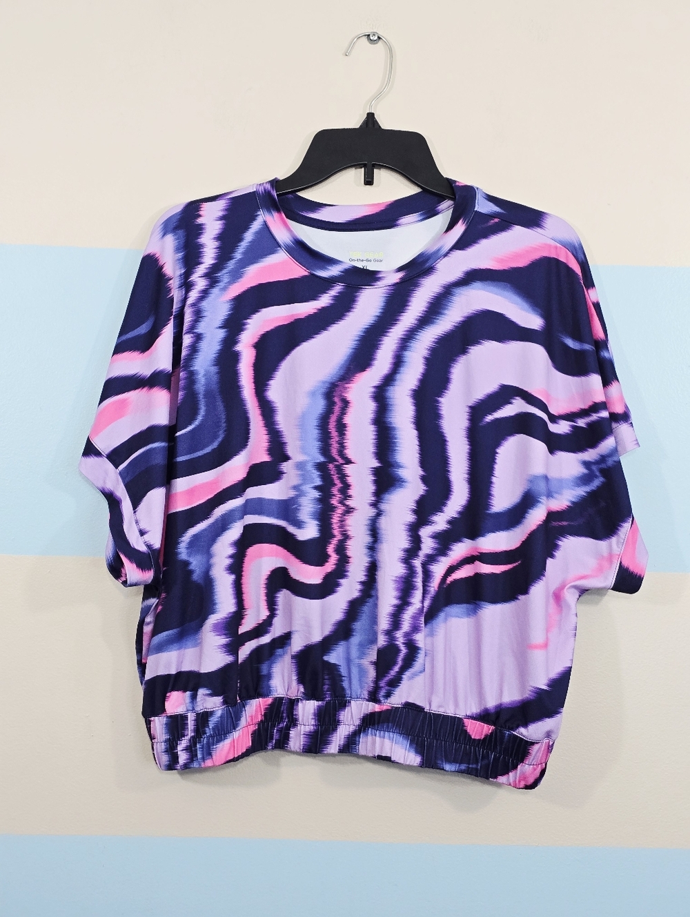 Tek Gear Abstract Wave-Print Short Sleeve Tee in Purple and Pink - Picture 2 of 5